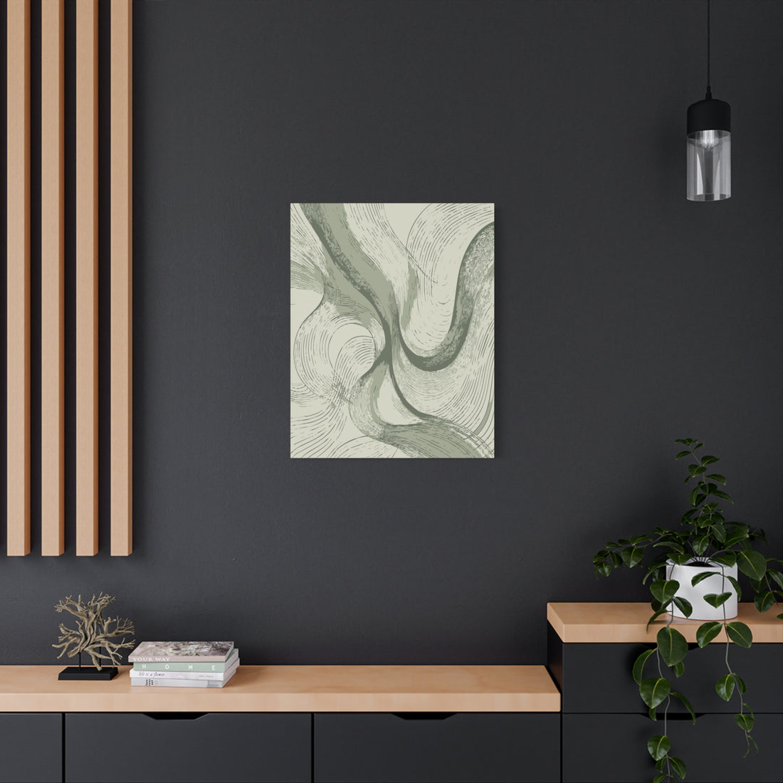 Modern Sage Green Waves