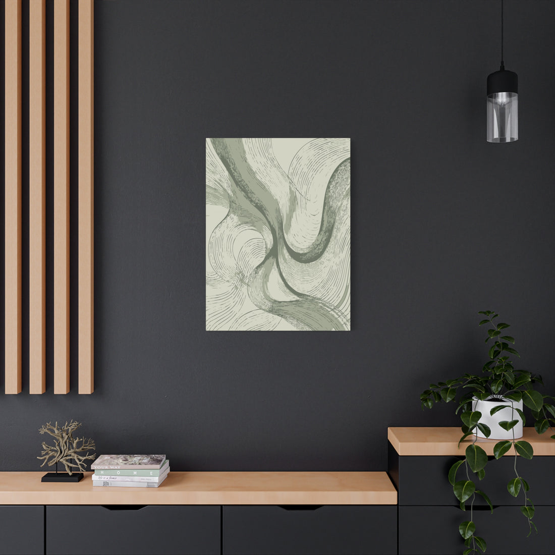 Modern Sage Green Waves