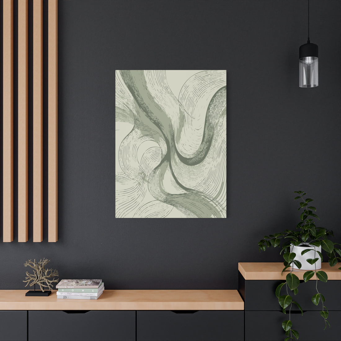 Modern Sage Green Waves